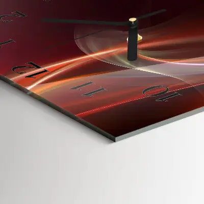 Vierkante glazen klok Abstracte lijnen