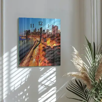 Vierkante glas klok Horizon