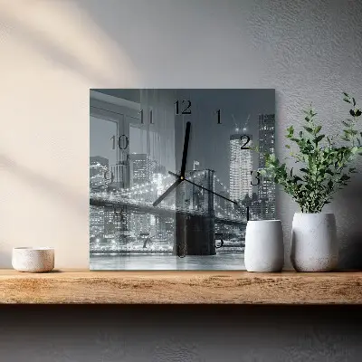 Decoratieve glazen klok vierkant Horizontale brug