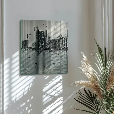 Vierkante glas klok Horizon