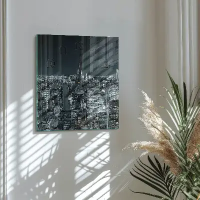 Moderne wandklok glas vierkant Nachthorizon