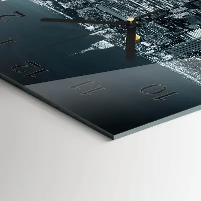 Moderne wandklok glas vierkant Nachthorizon