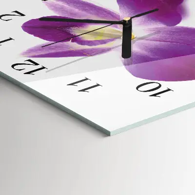 Vierkante glazen klok Orchideebloem
