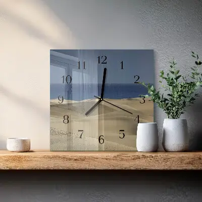 Moderne wandklok glas vierkant Kustduinen
