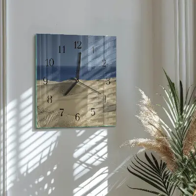 Moderne wandklok glas vierkant Kustduinen