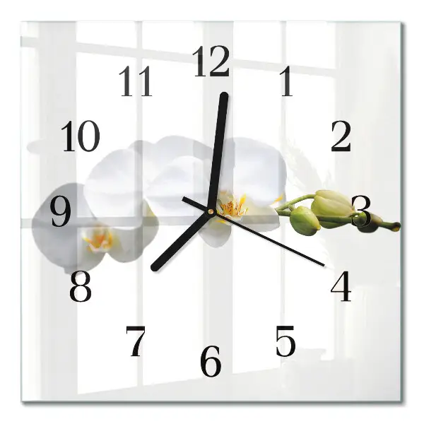 Decoratieve glazen klok vierkant Orchidee