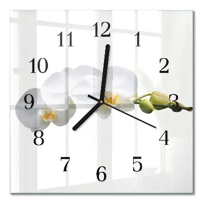 Decoratieve glazen klok vierkant Orchidee