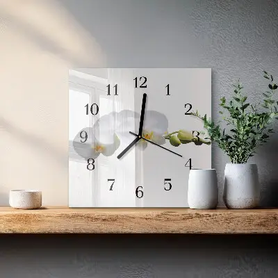 Decoratieve glazen klok vierkant Orchidee