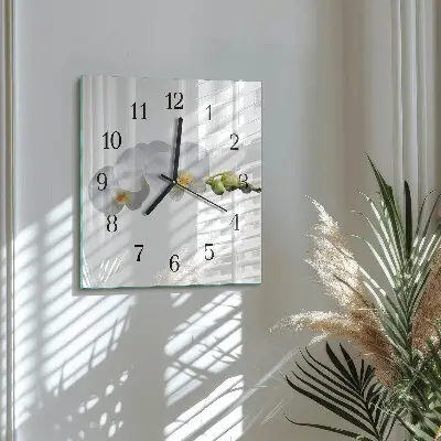 Decoratieve glazen klok vierkant Orchidee