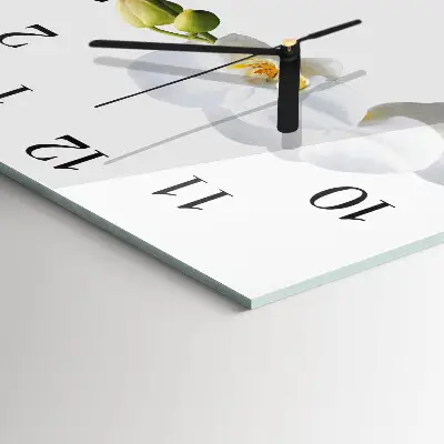 Decoratieve glazen klok vierkant Orchidee