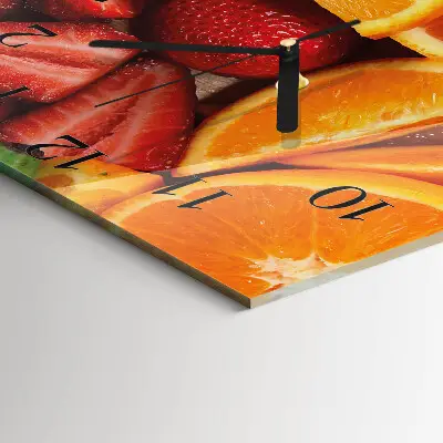 Vierkante glazen klok Fruit