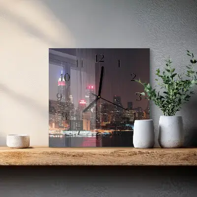 Vierkante glas klok Horizon