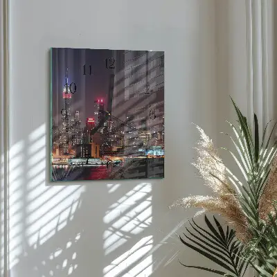 Vierkante glas klok Horizon