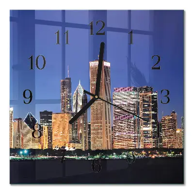Moderne wandklok glas vierkant Horizon