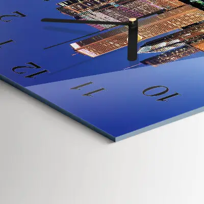 Moderne wandklok glas vierkant Horizon