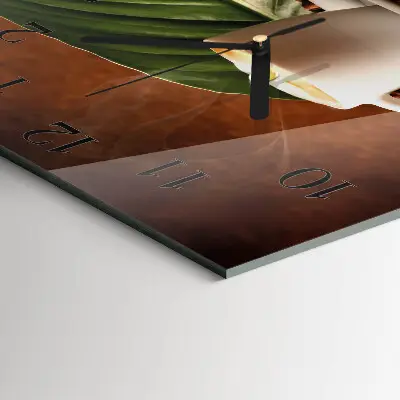 Decoratieve glazen klok vierkant Een kopje koffie