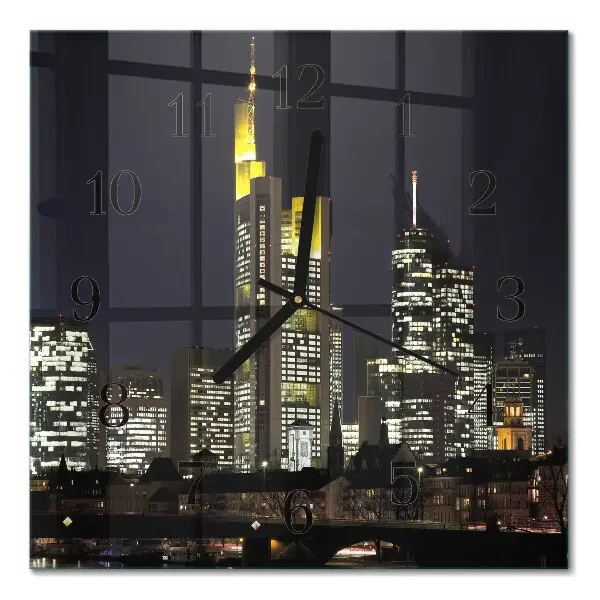 Moderne wandklok glas vierkant Horizon