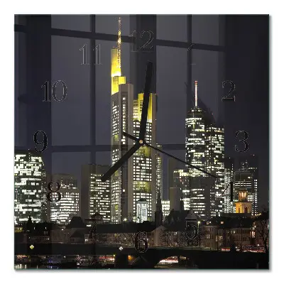Moderne wandklok glas vierkant Horizon