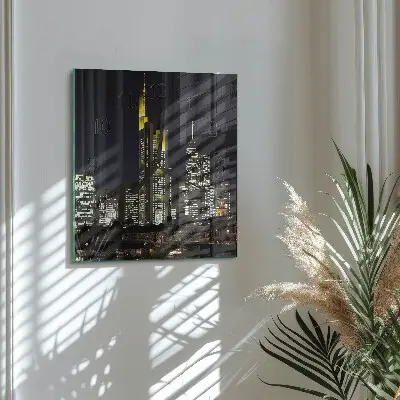 Moderne wandklok glas vierkant Horizon