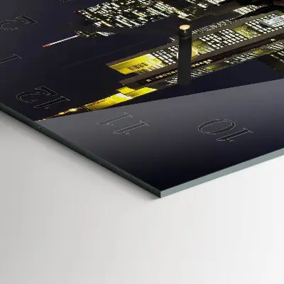 Moderne wandklok glas vierkant Horizon