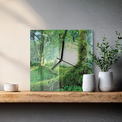 Decoratieve glazen klok vierkant Bosmos