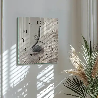 Vierkante glas klok Steenzand