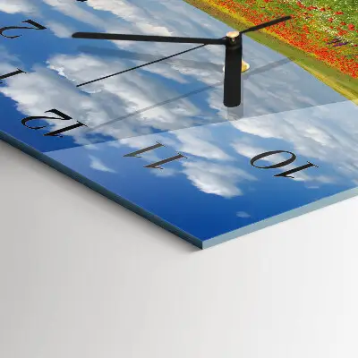 Moderne wandklok glas vierkant Klaprozenveld