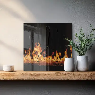 Decoratieve glazen klok vierkant Vuur