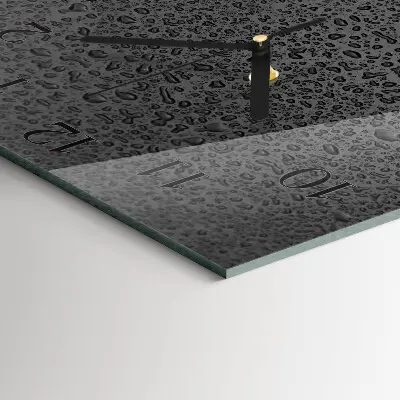 Vierkante glazen klok Waterdruppels