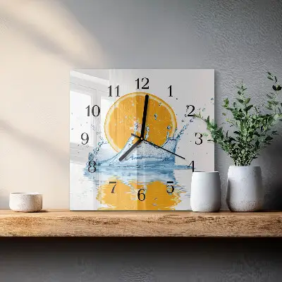 Vierkante glas klok Sinaasappelwater
