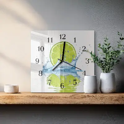 Decoratieve glazen klok vierkant Water met kalk