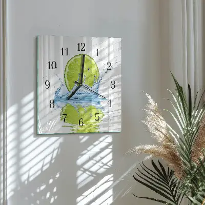 Decoratieve glazen klok vierkant Water met kalk