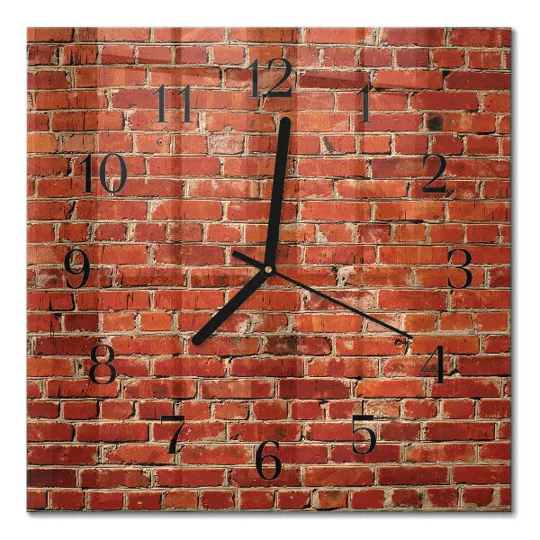Decoratieve glazen klok vierkant Bakstenen muur