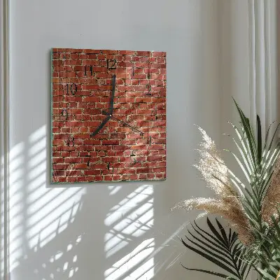 Decoratieve glazen klok vierkant Bakstenen muur