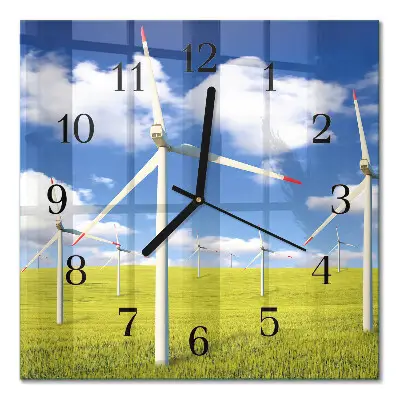 Vierkante glazen klok Windpark