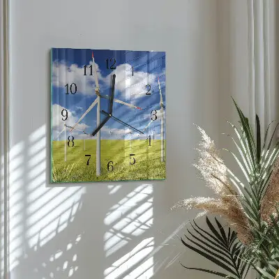 Vierkante glazen klok Windpark