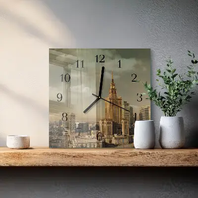 Decoratieve glazen klok vierkant Warschau
