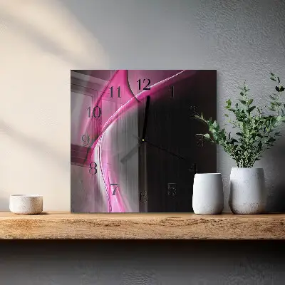 Decoratieve glazen klok vierkant Abstracte lijnen