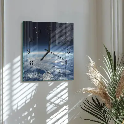 Decoratieve glazen klok vierkant Het universum van de aarde