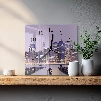Vierkante glas klok Horizon