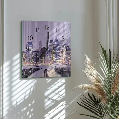 Vierkante glas klok Horizon