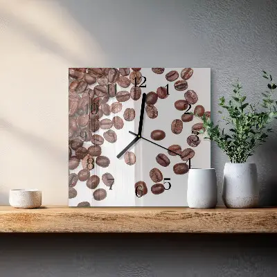 Vierkante glas klok Koffiebonen