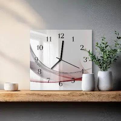 Vierkante glazen wandklok Abstractie