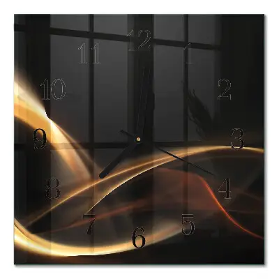Moderne wandklok glas vierkant Abstracte lijnen