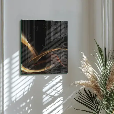 Moderne wandklok glas vierkant Abstracte lijnen