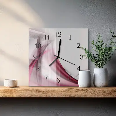 Vierkante glazen klok Abstracte lijnen