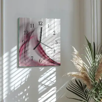 Vierkante glazen klok Abstracte lijnen
