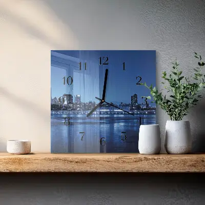 Decoratieve glazen klok vierkant Horizon
