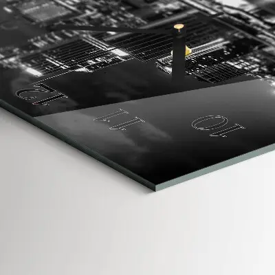 Vierkante glazen wandklok Horizon