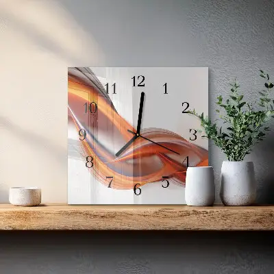 Vierkante glazen klok Abstracte rook